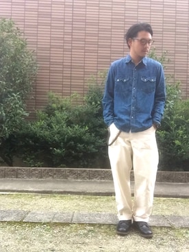 「ワーク」｜「アイテム（ウォレットチェーン）」を使った、enomonさん（メンズ・174cm）の秋コーディネート