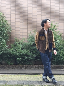 「POINTER BRAND（ポインターブランド）のアイテム（ジャケット/アウター）」を使った、enomonさん（メンズ・174cm）の秋コーディネート