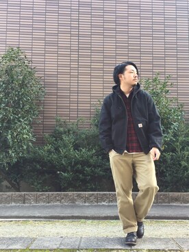 「ウールシャツ」｜「アイテム（ブルゾン）」を使った、enomonさん（メンズ・174cm）の秋コーディネート