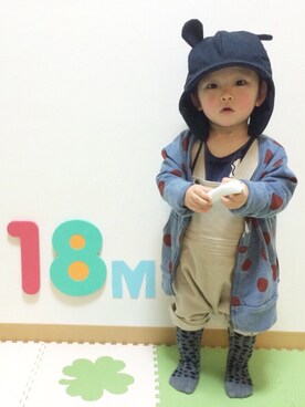 「bobochoses」｜「アイテム（サロペット/オーバーオール）」を使った、shinchamanさん（キッズ・80cm）の夏コーディネート