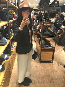 「LAVENHAM（ラベンハム）のアイテム（ブルゾン）」を使った、MAYU.さん（レディース・166cm）の冬コーディネート