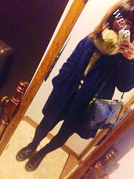 「アイテム（クラッチバッグ、グレー系）」を使った、y_urieさん（レディース・157cm）の冬コーディネート