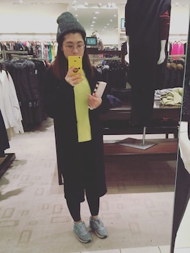 「TOMS（トムス）のアイテム（帽子）」を使った、saekoyuさん（レディース・157cm）の冬コーディネート