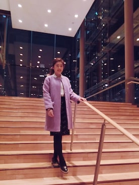 「アイテム（タイツ/ストッキング、ブルー系）」を使った、saekoyuさん（レディース・155cm）の春コーディネート