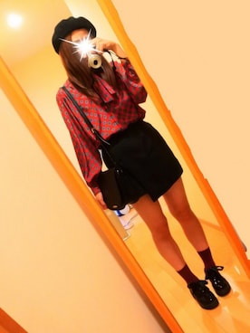「キュロット」｜「アイテム（ハンチング/ベレー帽）」を使った、arisaさん（レディース・165cm）の秋コーディネート