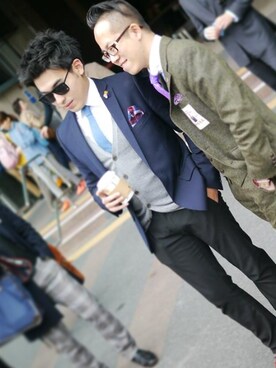 「TOPMAN（トップマン）のアイテム（スーツジャケット）」を使った、Howard さん（メンズ・173cm）の夏コーディネート