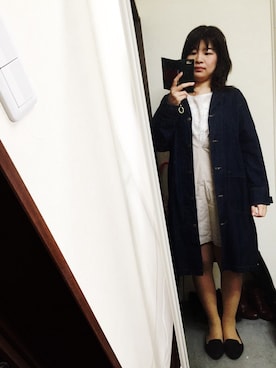 「mystic（ミスティック）のアイテム（ジャンパースカート）」を使った、yuaさん（レディース・154cm）の春コーディネート