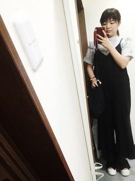 「Omekashi（オメカシ）のアイテム（オールインワン・サロペット）」を使った、yuaさん（レディース・154cm）の夏コーディネート
