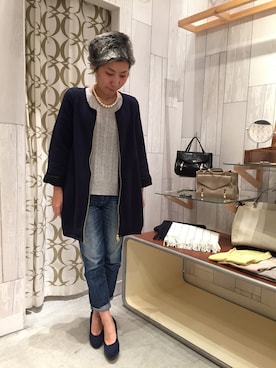 「Q（キュー）のアイテム（アクセサリー）」を使った、ﾏｲｺﾊﾞさん（レディース・155cm）の秋コーディネート