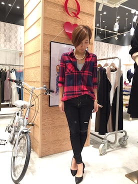「Q（キュー）のアイテム（シューズ）」を使った、ﾏｲｺﾊﾞさん（レディース・155cm）の秋コーディネート