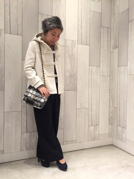 「Q（キュー）のアイテム（ダッフルコート）」を使った、ﾏｲｺﾊﾞさん（レディース・155cm）の秋コーディネート