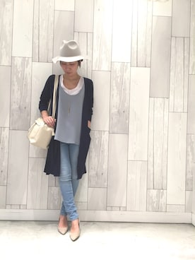 「Q（キュー）のアイテム（アクセサリー）」を使った、ﾏｲｺﾊﾞさん（レディース・155cm）の春コーディネート