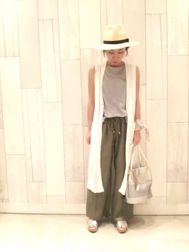 「Q（キュー）のアイテム（帽子）」を使った、ﾏｲｺﾊﾞさん（レディース・155cm）の夏コーディネート