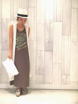 「Q（キュー）のアイテム（アクセサリー）」を使った、ﾏｲｺﾊﾞさん（レディース・155cm）の夏コーディネート