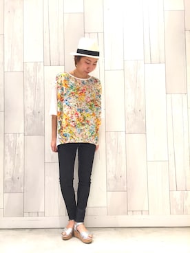 「Q（キュー）のアイテム（アクセサリー）」を使った、ﾏｲｺﾊﾞさん（レディース・155cm）の夏コーディネート