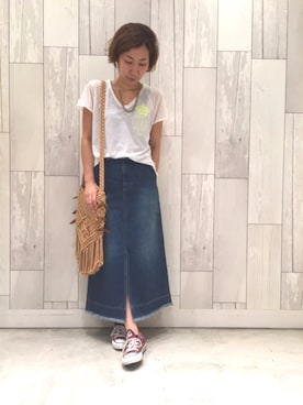 「Q（キュー）のアイテム（アクセサリー）」を使った、ﾏｲｺﾊﾞさん（レディース・155cm）の夏コーディネート