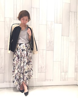 「Q（キュー）のアイテム（ブルゾン）」を使った、ﾏｲｺﾊﾞさん（レディース・155cm）の夏コーディネート