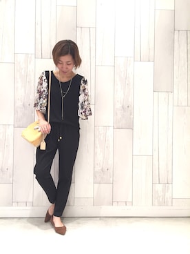 「Q（キュー）のアイテム（パンツ）」を使った、ﾏｲｺﾊﾞさん（レディース・155cm）の夏コーディネート