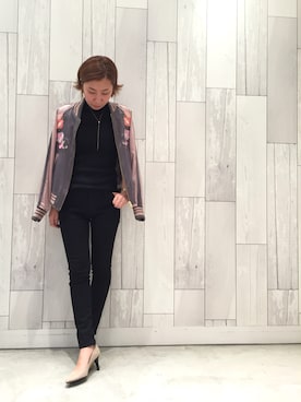 「Q（キュー）のアイテム（アクセサリー）」を使った、ﾏｲｺﾊﾞさん（レディース・155cm）の秋コーディネート