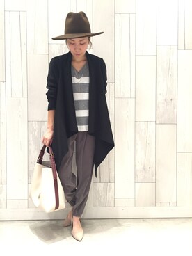 「Q（キュー）のアイテム（パンツ）」を使った、ﾏｲｺﾊﾞさん（レディース・155cm）の秋コーディネート