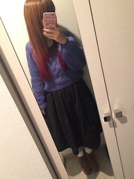 「aiko」｜「アイテム（ブーティ）」を使った、alaco15さん（レディース・154cm）の冬コーディネート