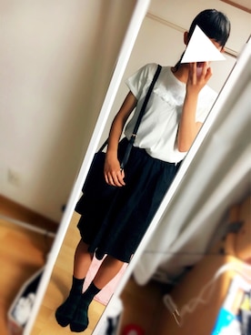 「B.L.U.E（ビーエルユーイー）のアイテム（トップス）」を使った、ゆゆゆさん（レディース・164cm）の秋コーディネート