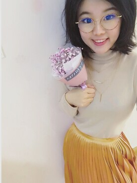 「Lily Brown」｜「アイテム（その他）」を使った、一二依さん（レディース・161cm）の秋コーディネート