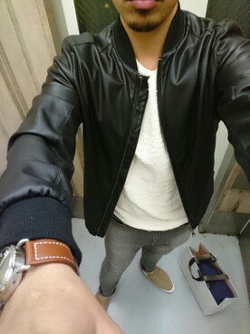 「アイテム（モカシン/デッキシューズ）」を使った、🍓ひ🍓ろ🍓し🍓さん（メンズ・183cm・30代）の秋コーディネート