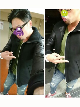 「お化けのアイテム（その他、パープル系）」を使った、🍓ひ🍓ろ🍓し🍓さん（メンズ・183cm）の秋コーディネート