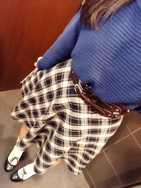 「ブルー x ホワイト」｜クッキーモンスター。さん（レディース・158cm）の冬コーディネート