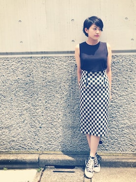 山﨑美穂さん（レディース・162cm）の春コーディネート