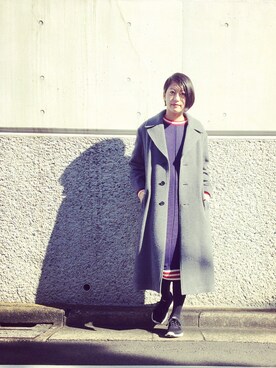 「G.V.G.V.（ジーヴィージーヴィー）のアイテム（その他アウター）」を使った、山﨑美穂さん（レディース・162cm）の冬コーディネート