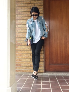 山﨑美穂さん（レディース・162cm）の春コーディネート