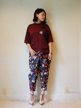 「パンツルック」｜山﨑美穂さん（レディース・162cm）の夏コーディネート
