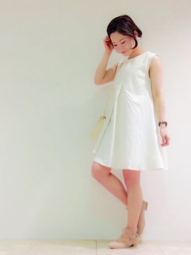 「ワントーンスタイル」｜「アイテム（ワンピース/ドレス）」を使った、tanaka miyuuさん（レディース・155cm）の夏コーディネート