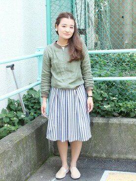 「chambre de charme（シャンブルドゥシャーム）のアイテム（ブルゾン）」を使った、Malle chambre de charmeさん（レディース・154cm）の春コーディネート