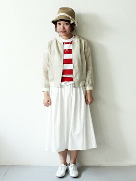 「chambre de charme（シャンブルドゥシャーム）のアイテム（ブルゾン）」を使った、Malle chambre de charmeさん（レディース・158cm）の春コーディネート