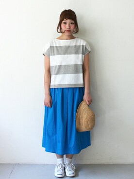 「chambre de charme（シャンブルドゥシャーム）のアイテム（レッグウェア）」を使った、Malle chambre de charmeさん（レディース・158cm）の夏コーディネート