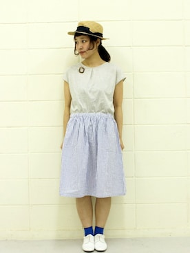 「chambre de charme（シャンブルドゥシャーム）のアイテム（アクセサリー）」を使った、Malle chambre de charmeさん（レディース・158cm）の夏コーディネート