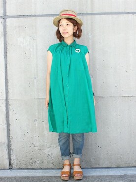 「chambre de charme（シャンブルドゥシャーム）のアイテム（アクセサリー）」を使った、Malle chambre de charmeさん（レディース・152cm）の夏コーディネート