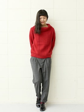 「chambre de charme(chambre de charme)」｜「アイテム（スラックス）」を使った、Malle chambre de charmeさん（レディース・163cm）の秋コーディネート