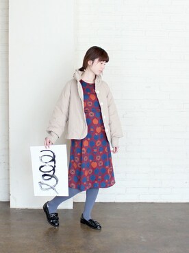 「chambre de charme（シャンブルドゥシャーム）のアイテム（ジャケット/アウター）」を使った、Malle chambre de charmeさん（レディース・157cm）の秋コーディネート