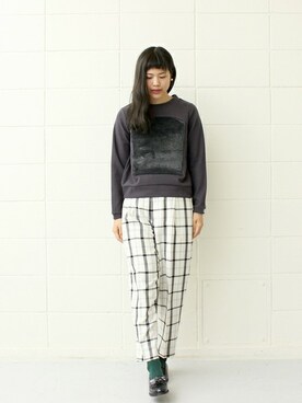 「chambre de charme(chambre de charme)」｜「アイテム（パンツ）」を使った、Malle chambre de charmeさん（レディース・163cm）の冬コーディネート