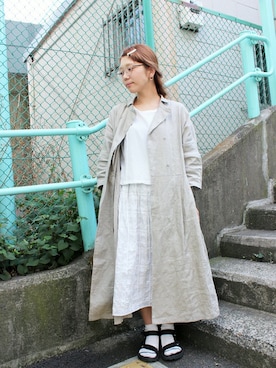 「アイテム（ワンピース/ドレス、ベージュ系）」を使った、Malle chambre de charmeさん（レディース・152cm）の春コーディネート