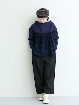 「chambre de charme（シャンブルドゥシャーム）のアイテム（その他トップス）」を使った、Malle chambre de charmeさん（レディース・157cm）の秋コーディネート