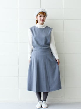 「アイテム（ワンピース、ブルー系）」を使った、Malle chambre de charmeさん（レディース・160cm）の秋コーディネート