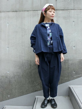 「chambre de charme（シャンブルドゥシャーム）のアイテム（ポンチョ）」を使った、Malle chambre de charmeさん（レディース・152cm）の春コーディネート