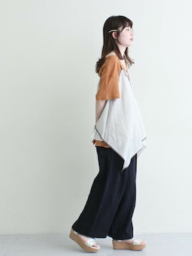 「chambre de charme（シャンブルドゥシャーム）のアイテム（キャミソール）」を使った、Malle chambre de charmeさん（レディース・158cm）の夏コーディネート