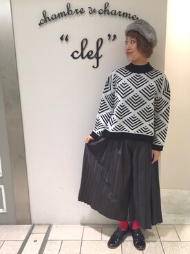 「NOIR（ノワール）のアイテム」を使った、Malle chambre de charmeさん（レディース・160cm）の秋コーディネート