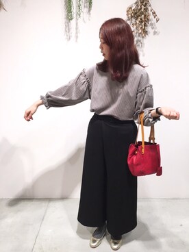 「chambre de charme（シャンブルドゥシャーム）のアイテム（その他トップス）」を使った、Malle chambre de charmeさん（レディース・160cm）の秋コーディネート